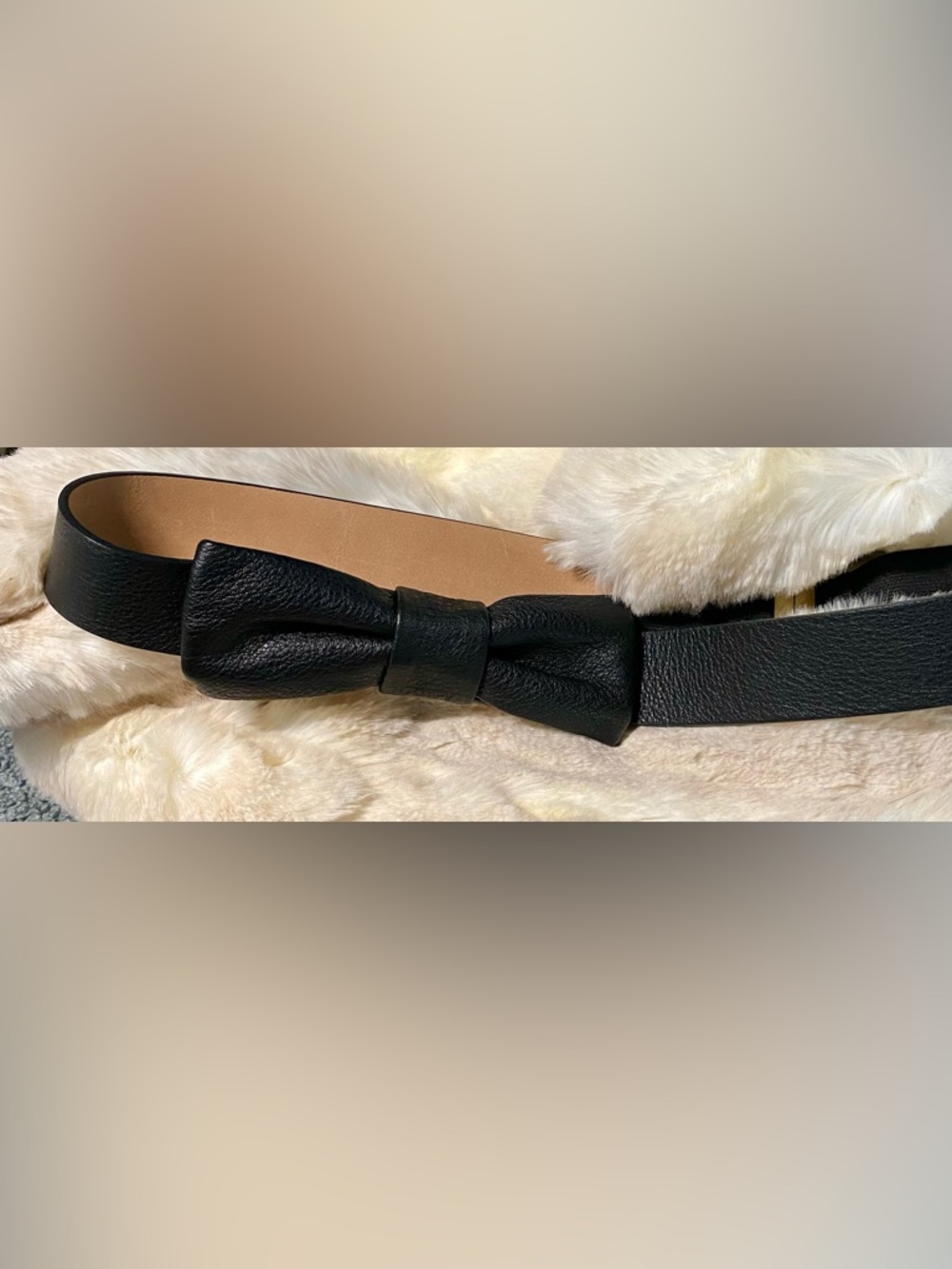 kate spade Black Leather Bow-Accent Belt